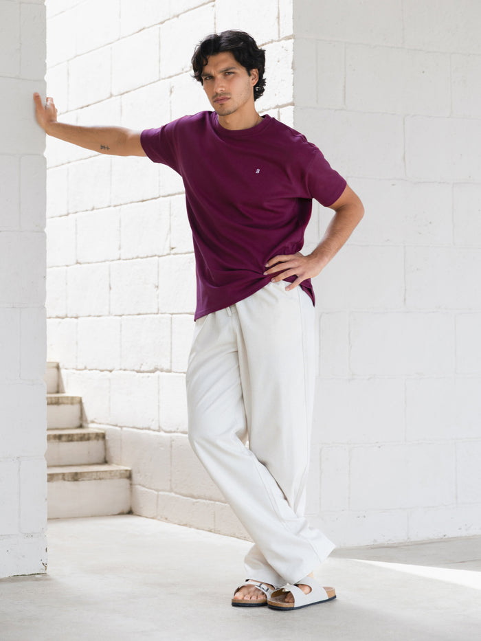 Conrad Relaxed Anchor T-Shirt - Burgundy