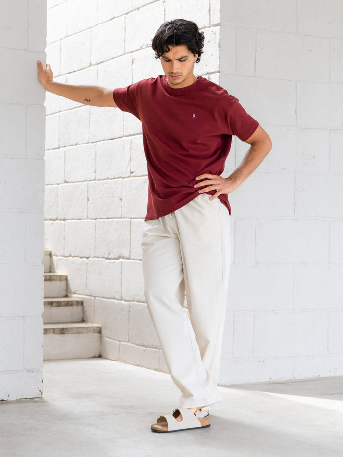 Conrad Relaxed Anchor T-Shirt - Maroon