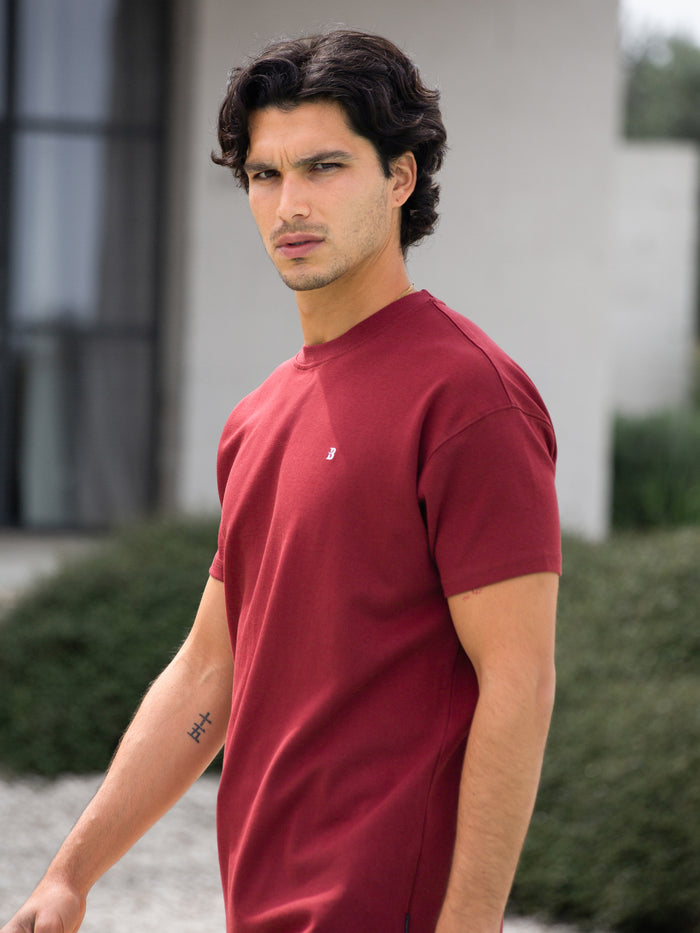 Conrad Relaxed Anchor T-Shirt - Maroon