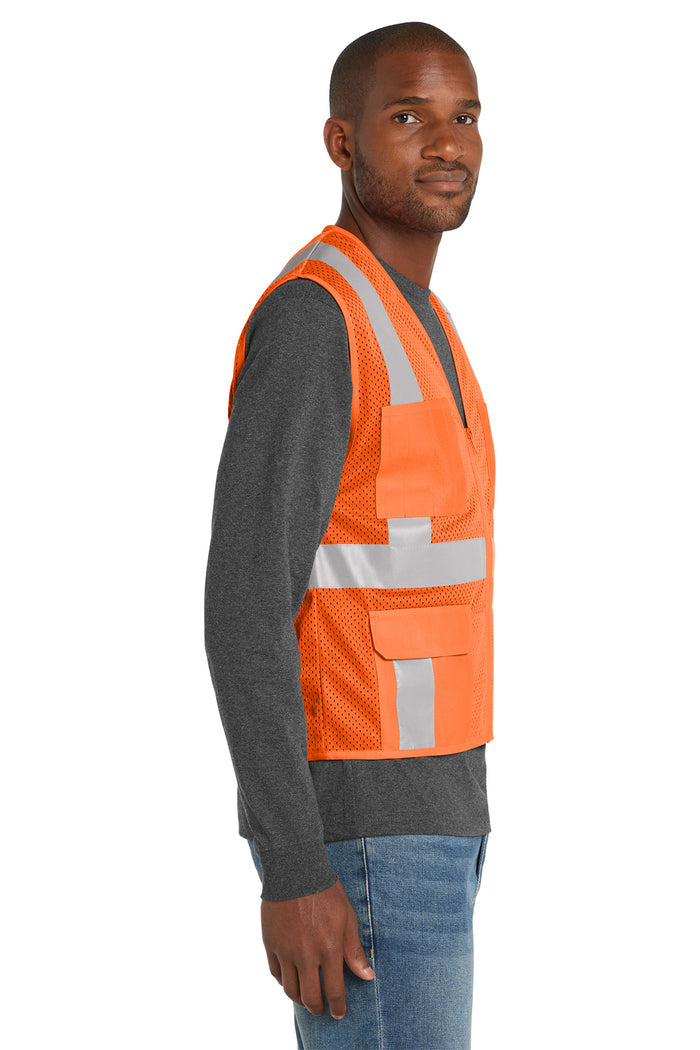 CornerStone® ANSI 107 Class 2 Mesh Six-Pocket Zippered Vest | CSV104 - The Lemon Print & Design Studio