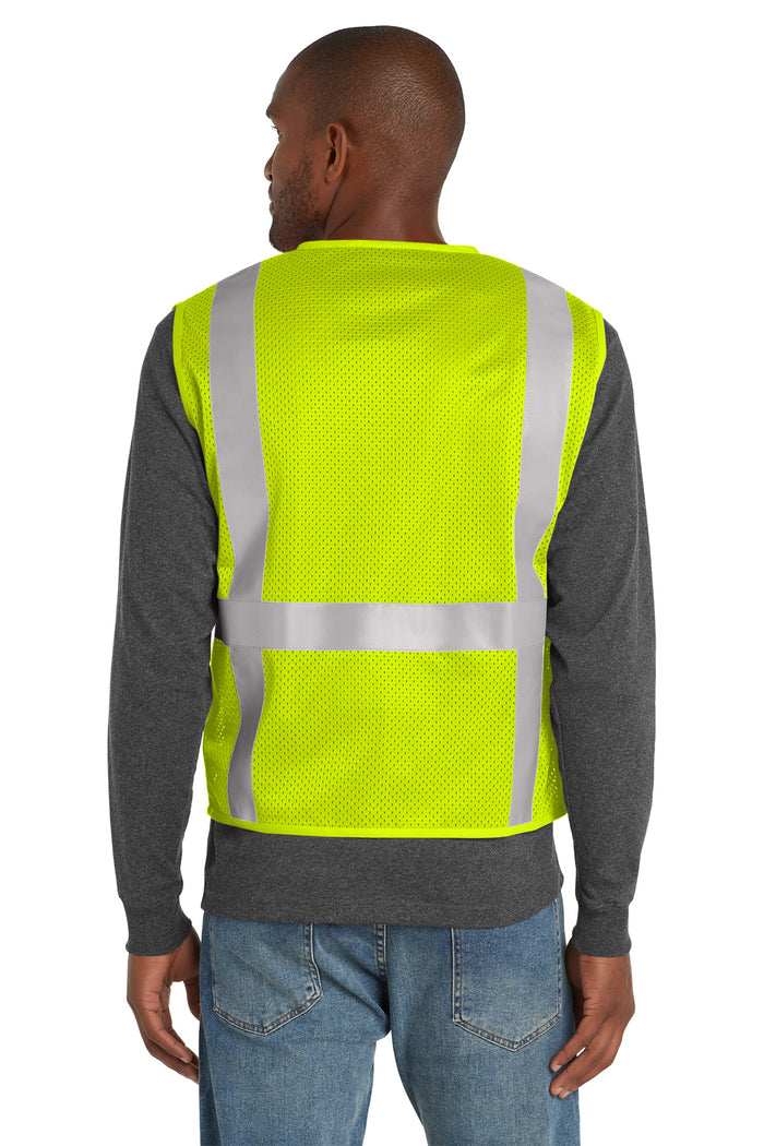CornerStone® ANSI 107 Class 2 Mesh Six-Pocket Zippered Vest | CSV104 - The Lemon Print & Design Studio