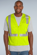 CornerStone® ANSI 107 Class 2 Mesh Zippered Vest | CSV102 - The Lemon Print & Design Studio