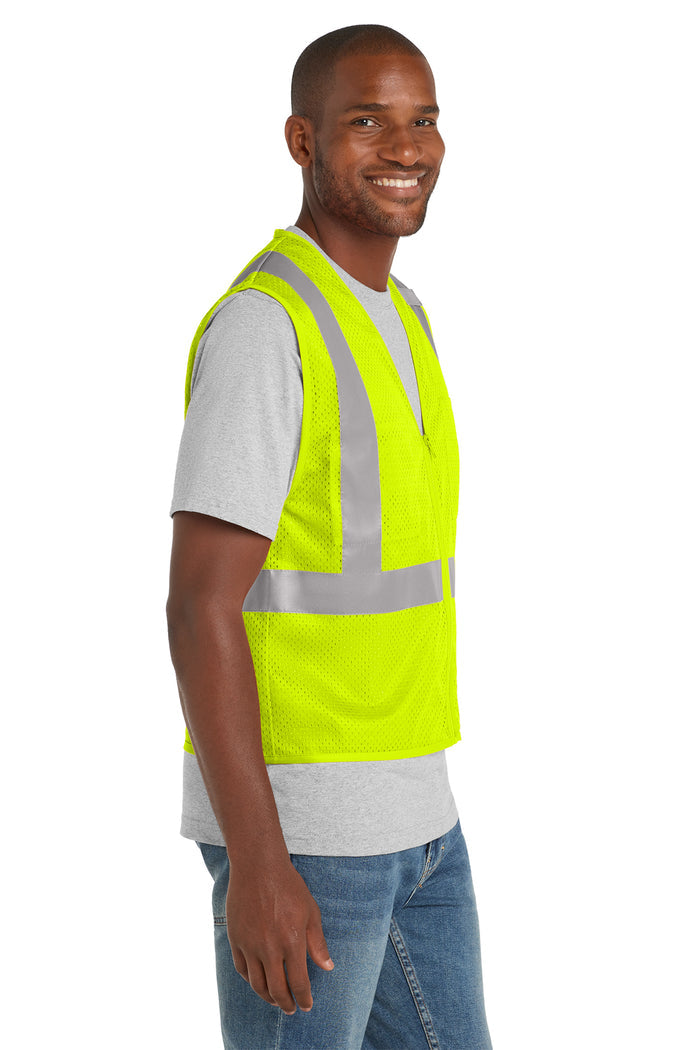 CornerStone® ANSI 107 Class 2 Mesh Zippered Vest | CSV102 - The Lemon Print & Design Studio