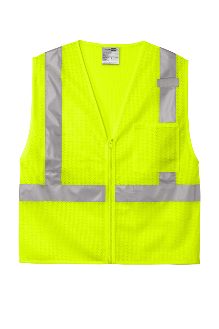 CornerStone® ANSI 107 Class 2 Mesh Zippered Vest | CSV102 - The Lemon Print & Design Studio