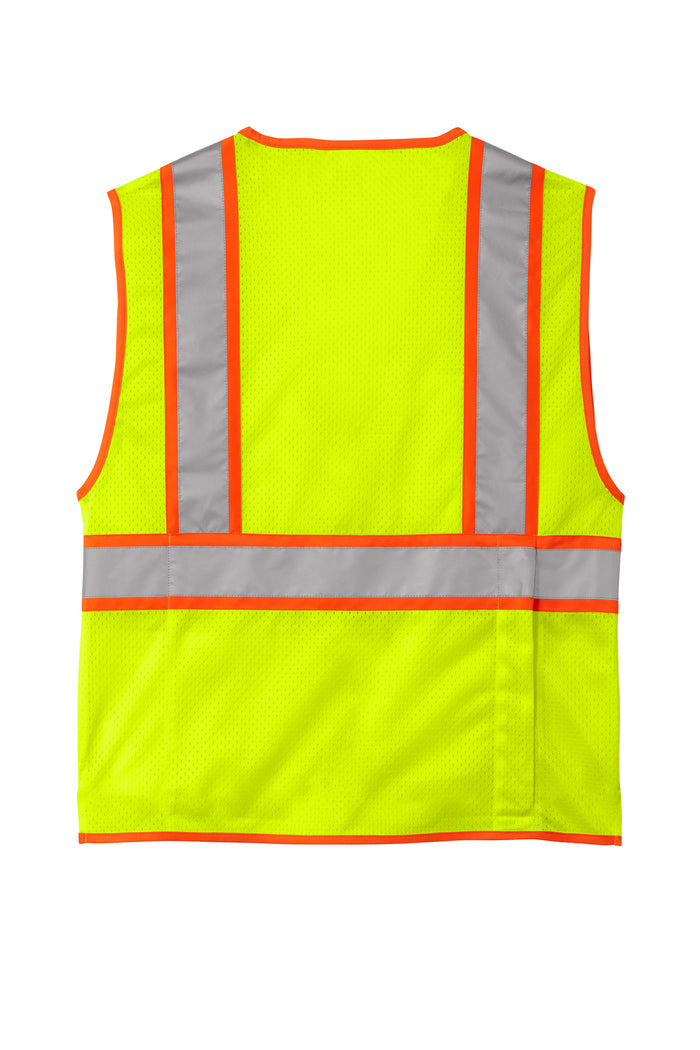 CornerStone® ANSI 107 Class 2 Surveyor Zippered Two-Tone Vest | CSV105 - The Lemon Print & Design Studio