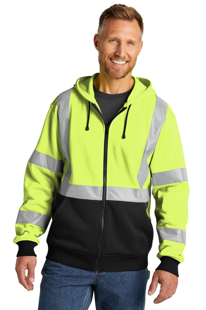 CornerStone® ANSI 107 Class 3 Heavy-Duty Fleece Full-Zip Hoodie | CSF300 - The Lemon Print & Design Studio
