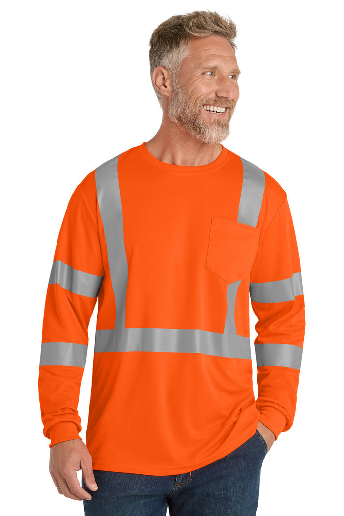 CornerStone® ANSI 107 Class 3 Mesh Long Sleeve Tee | CS203 - The Lemon Print & Design Studio