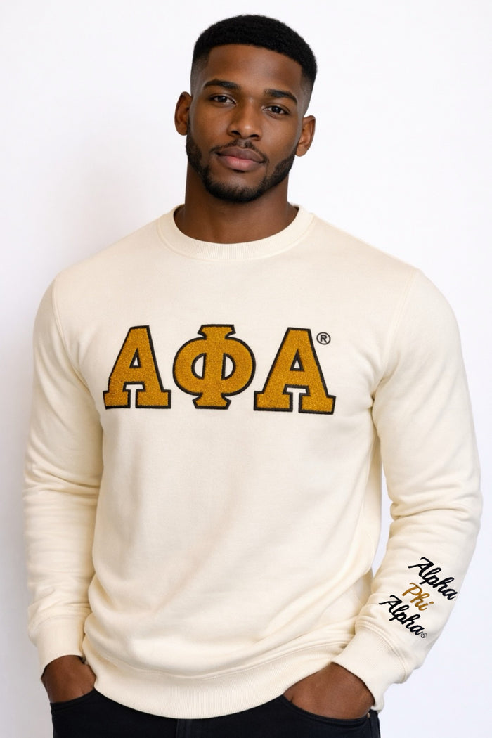 Cream APA Alpha Phi Alpha Sleeve Sweatshirt