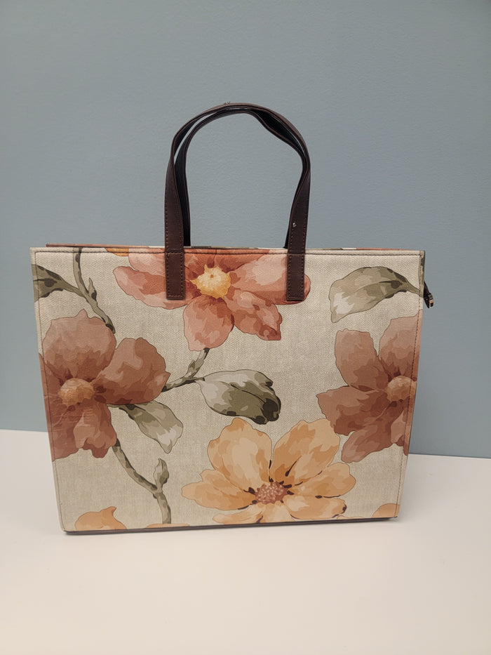 Cream Floral Temple Bag
