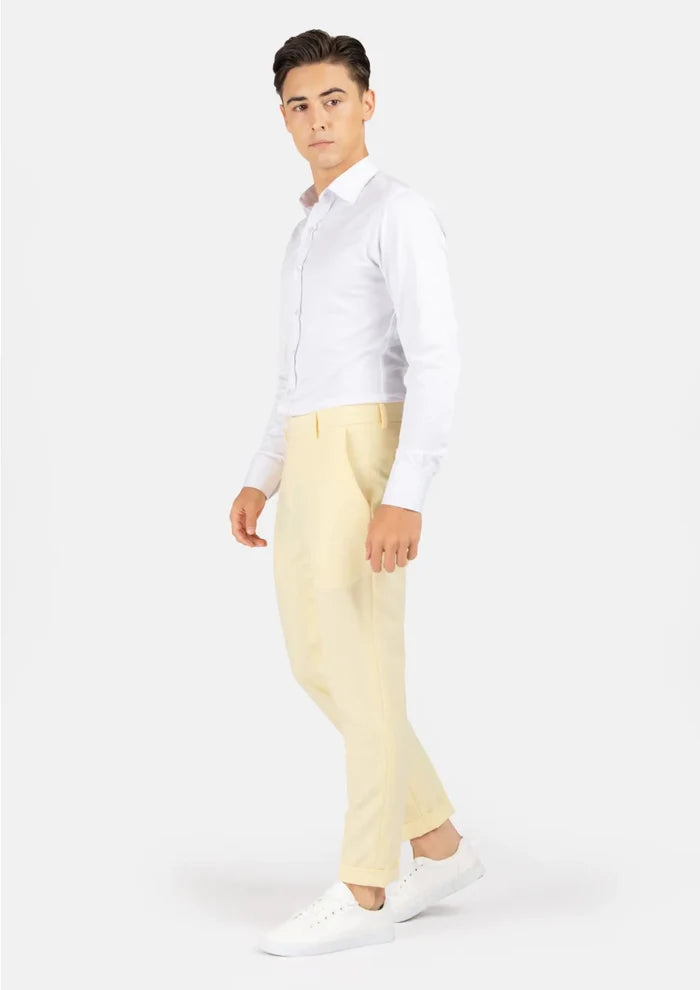 Cream Stretch Pants - SARTORO