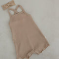 Cross Back Romper & Headband Set Latte