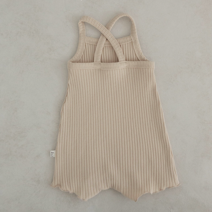 Cross Back Romper & Headband Set Latte