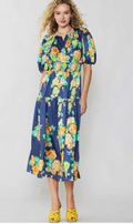 Current Air 1/4 Sleeve Split Neck Midi Dress