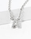 Dainty White Gold Initial Necklace - Pick Your Initial Trendy Wholesale A One Size
