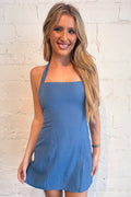 Daisy Lane Halter Dress Blue, adeline boutique, dallas boutique, boutique