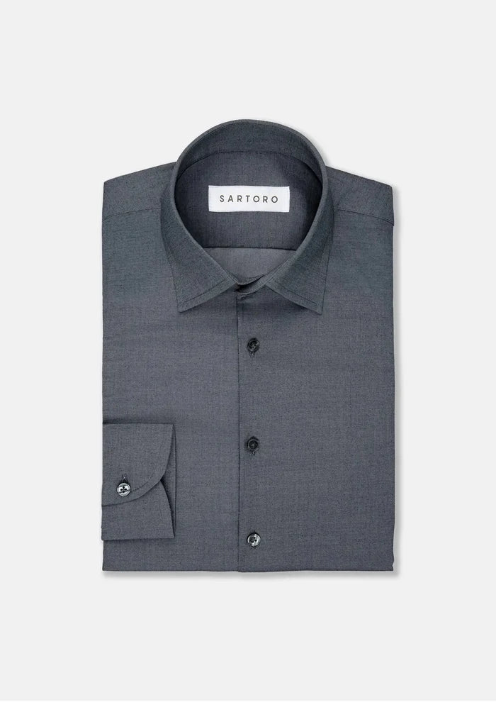 Dark Grey Ultrasoft Bamboo Shirt - SARTORO