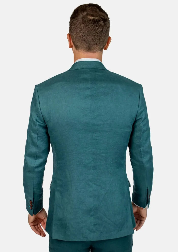 Ellis Deep Teal Linen Suit - SARTORO