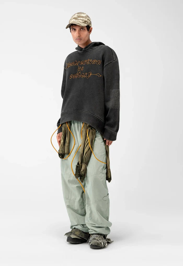 Destruction as Ecstasy Embroidered Cropped Hoodie