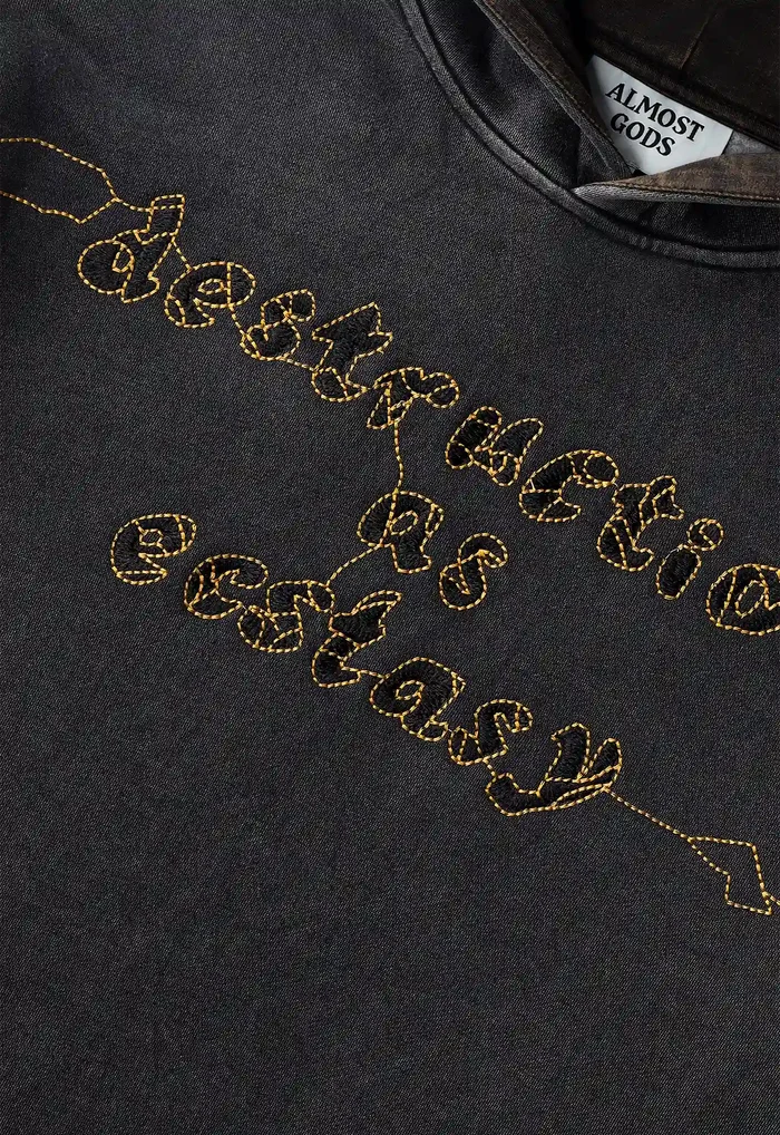 Destruction as Ecstasy Embroidered Cropped Hoodie
