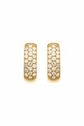 Diamond  Pave Hoops - Yellow Gold