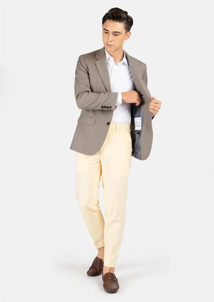 Astor Light Brown Sharkskin Jacket - SARTORO