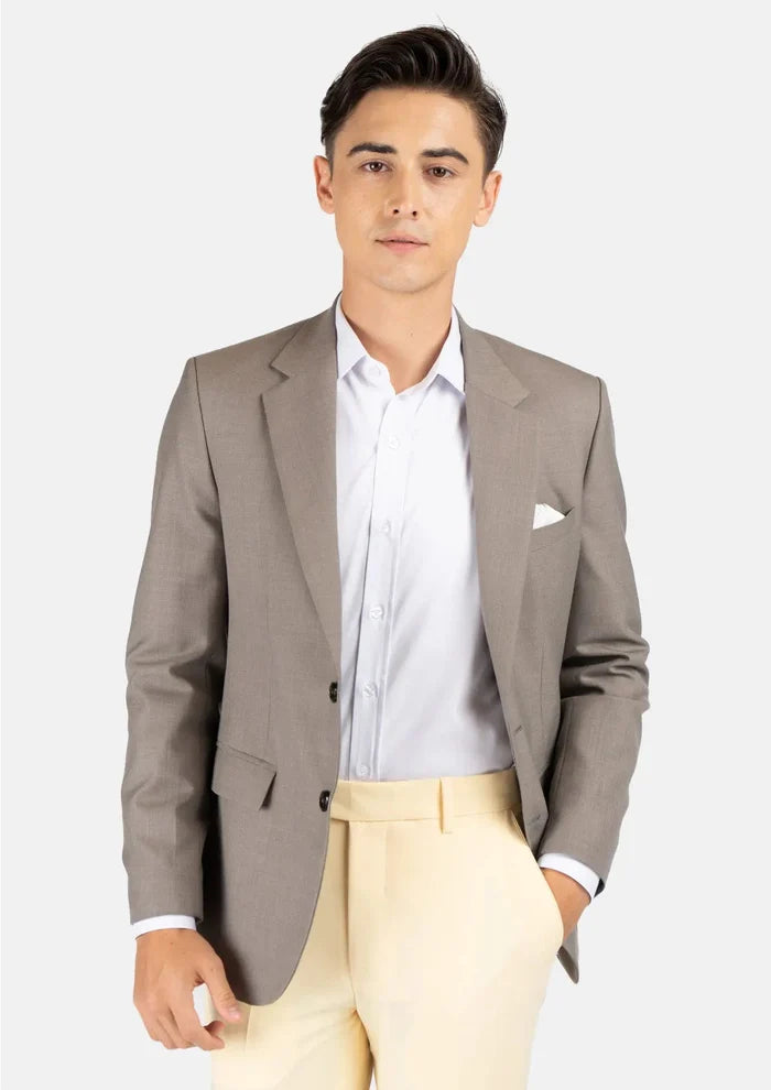 Astor Light Brown Sharkskin Jacket - SARTORO