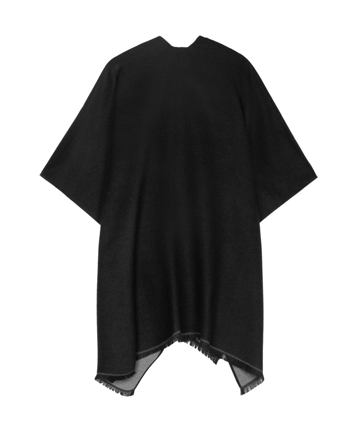 Double-faced ruana in black