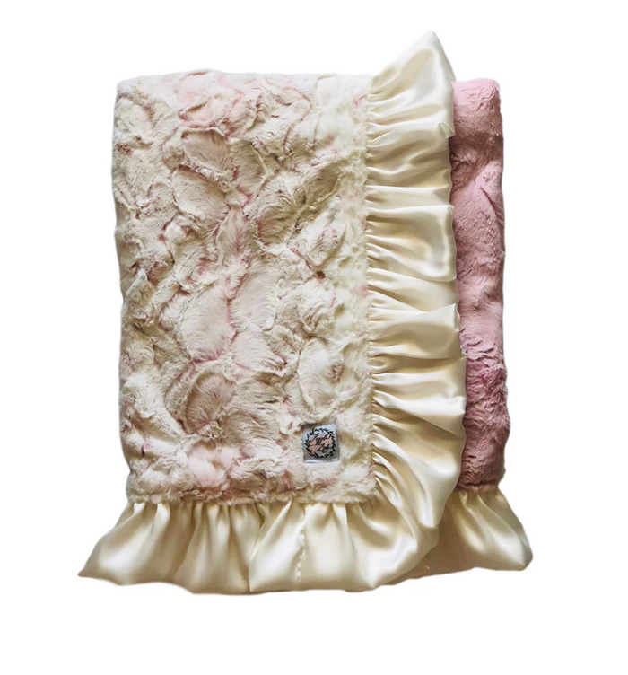 Double Plush Blanket-Rosewater Owl