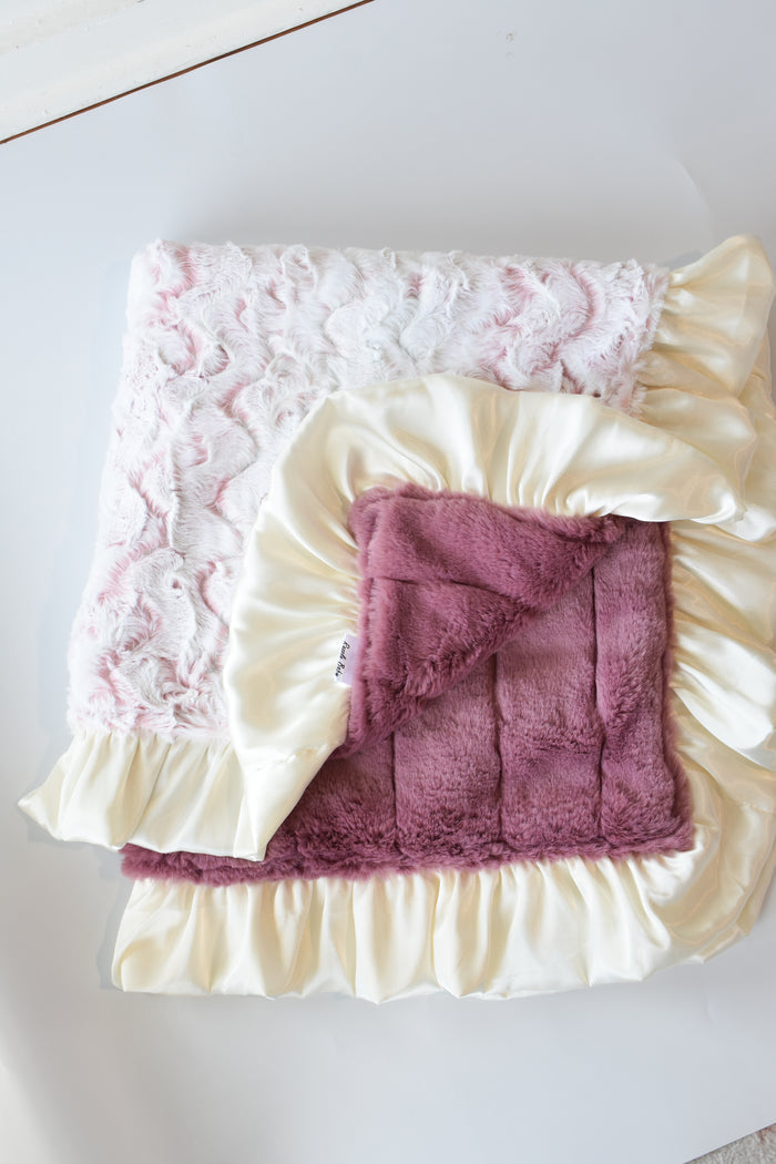 Double Plush Blanket-Rosewater Owl