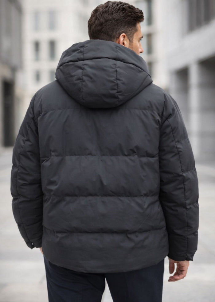 Doudoune Noire Matelassée Capuche