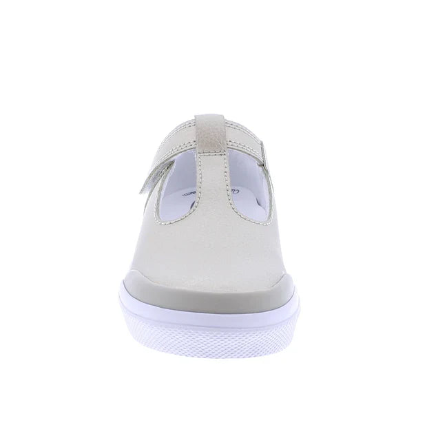 Drew Gold T-Strap Leather Sneaker
