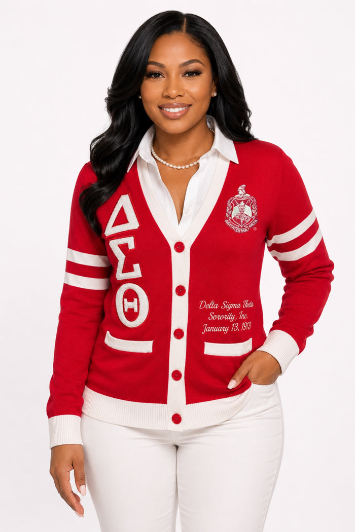 DST Red Chenille Cardigan
