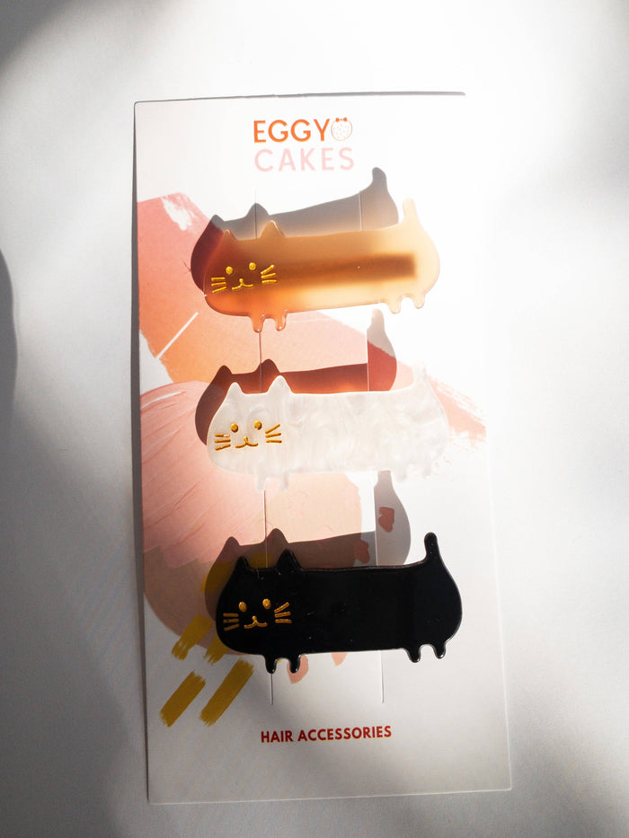 Eggy Cakes - Meow Crew Cat Hair Clips (3 Pack)