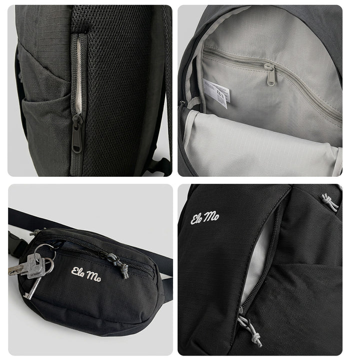 Ela Mo™ Active Duo Rucksack + Hip Bag | Black