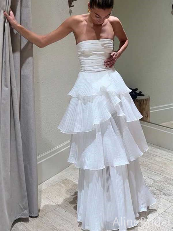 Elegant Mint Green Strapless A-line Long Prom Dress, Evening Dress, PD37686