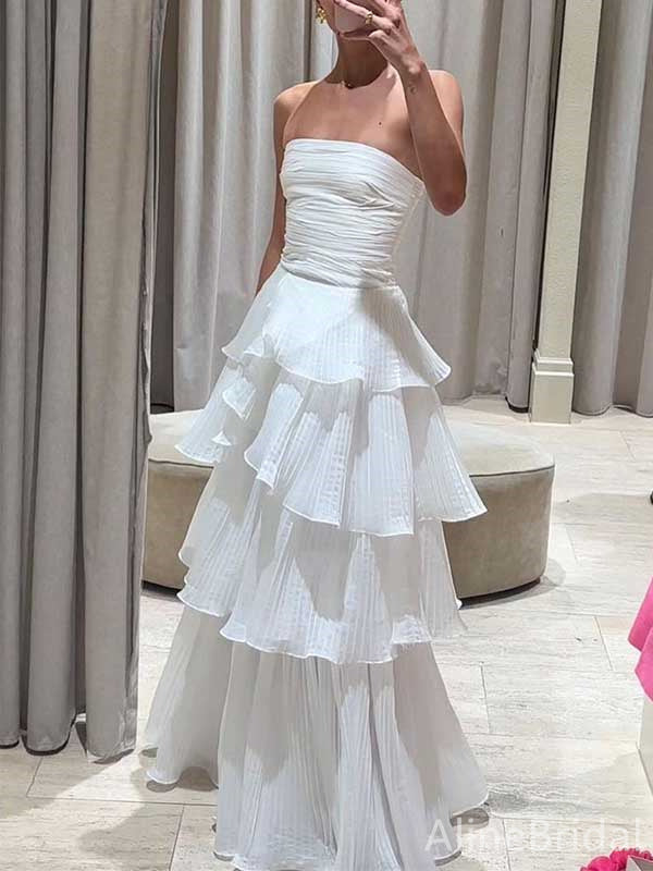 Elegant Mint Green Strapless A-line Long Prom Dress, Evening Dress, PD37686