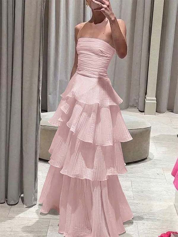 Elegant Mint Green Strapless A-line Long Prom Dress, Evening Dress, PD37686