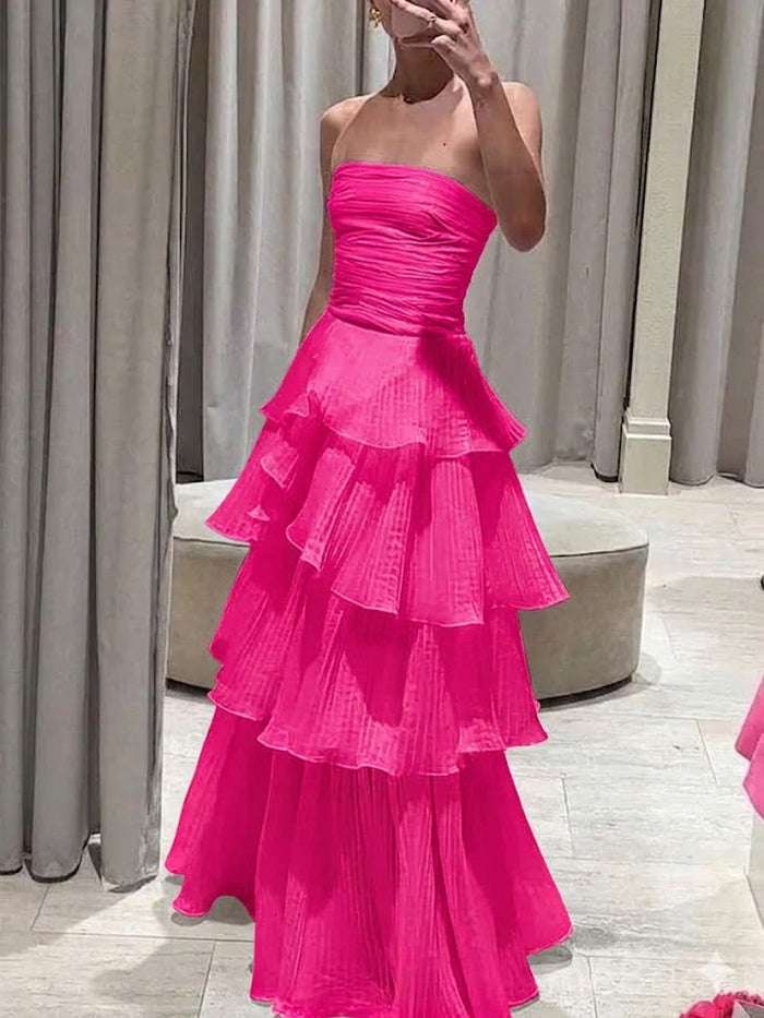 Elegant Mint Green Strapless A-line Long Prom Dress, Evening Dress, PD37686