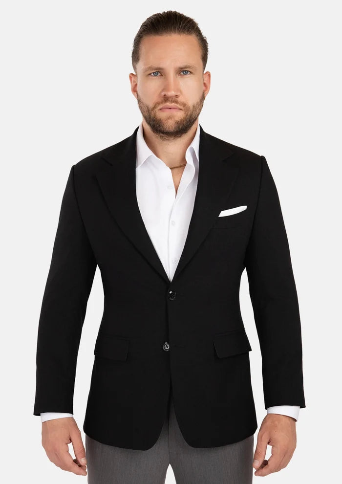 Ellis Black Linen Blend Jacket - SARTORO