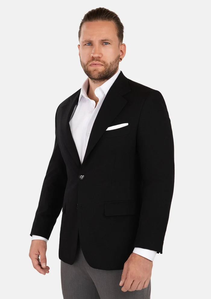 Ellis Black Linen Blend Jacket - SARTORO