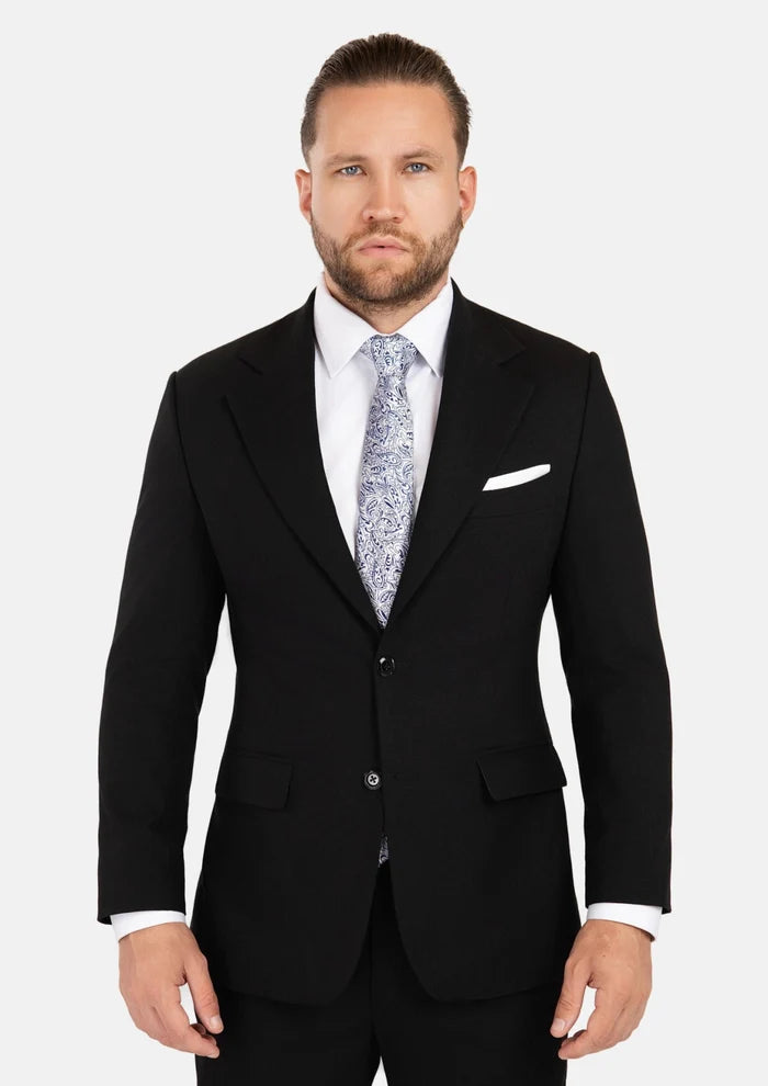 Ellis Black Linen Blend Suit - SARTORO