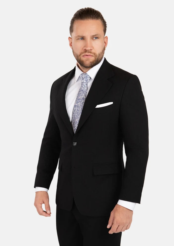Ellis Black Linen Blend Suit - SARTORO