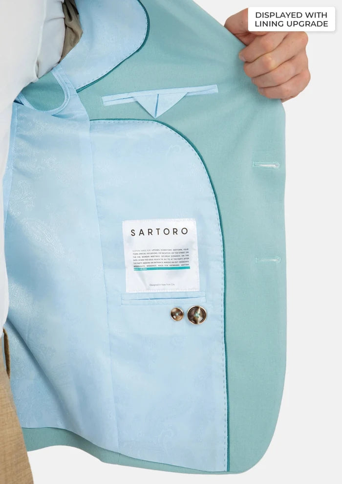 Ellis Light Teal Linen Blend Jacket - SARTORO