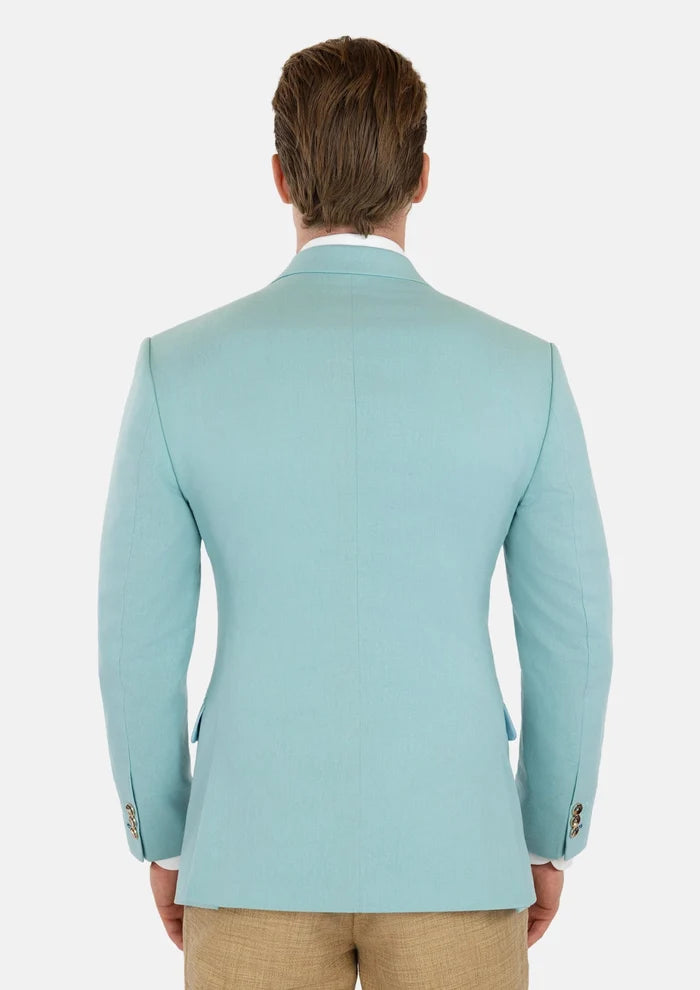 Ellis Light Teal Linen Blend Jacket - SARTORO