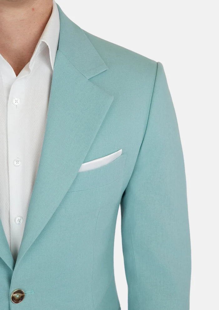 Ellis Light Teal Linen Blend Suit - SARTORO