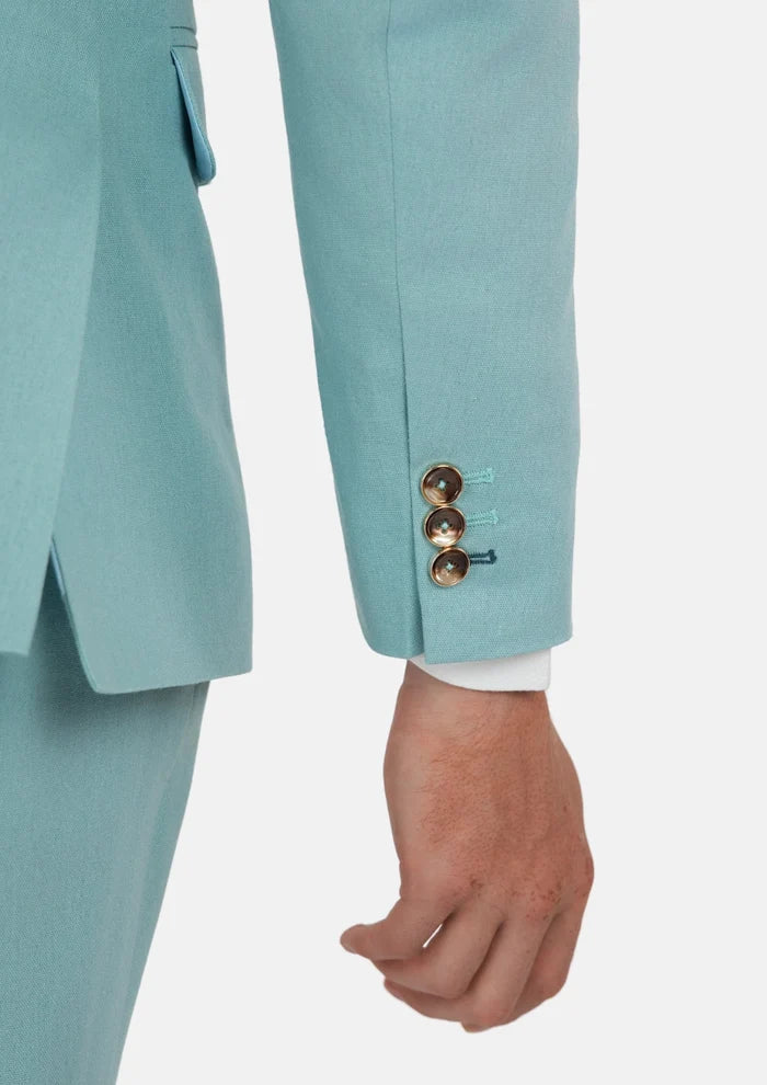 Ellis Light Teal Linen Blend Suit - SARTORO