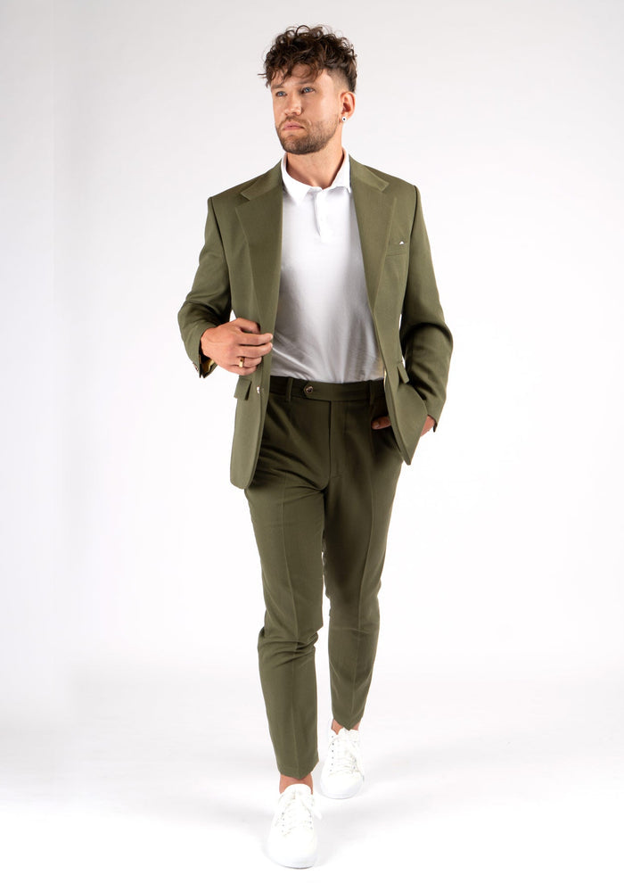 Ellis Olive Cotton Suit - SARTORO