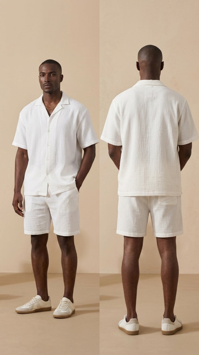 Ensemble Riviera Lin Blanc - Collage face et dos