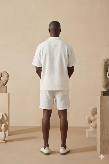 Ensemble Riviera Lin Blanc - Dos