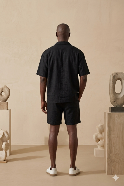 Ensemble Riviera Lin Noir - Dos